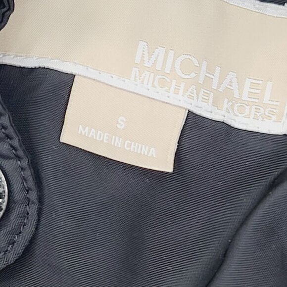 Michael Kors Women's Black Anorak Hooded Rain Parka Jacket Size Small - Picture 10 of 11